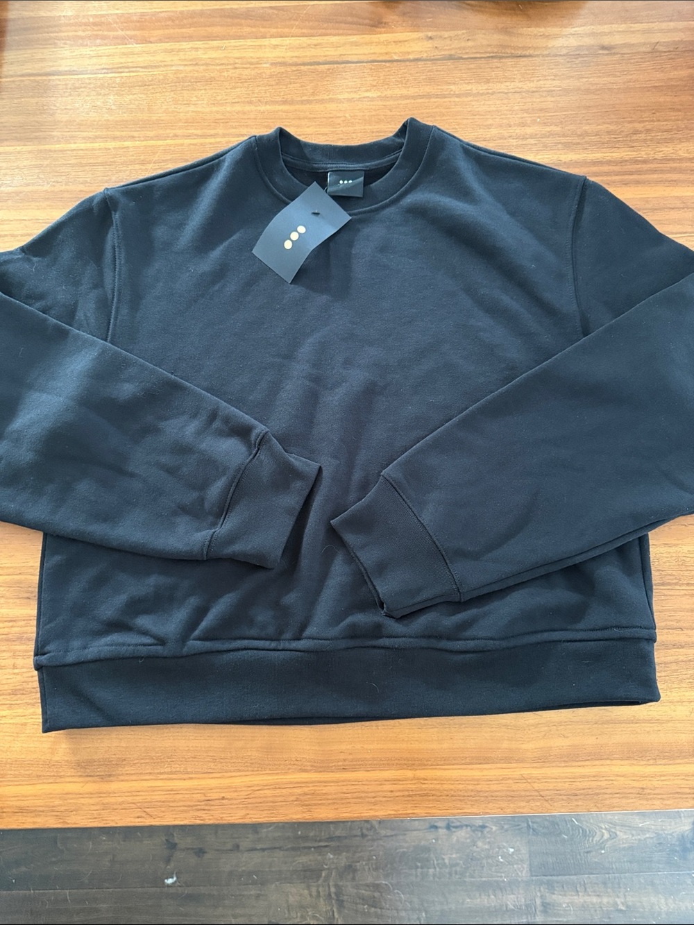 NWT Three Dots Black Crew neck Sweatshirt